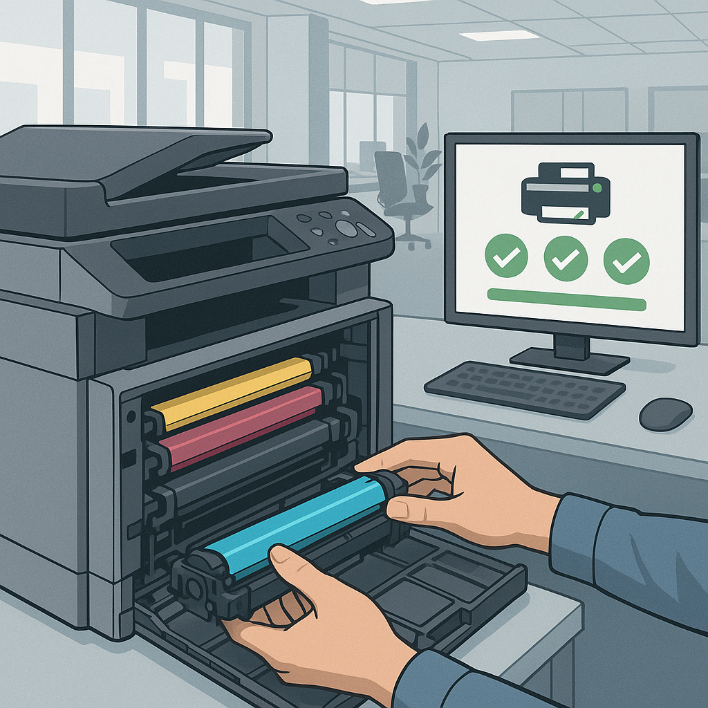 A illustration of a professional office environmen